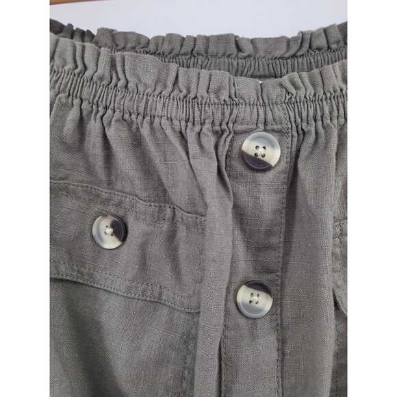 Arizona Jean Co Womens Green Button-Up Off-Shoulder Crop Top Size S - Picture 10 of 10